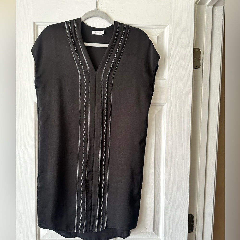 Vince black shift mini dress, size 0 - Picture 2 of 6